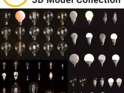 CFL Bulb Low-poly 3D model