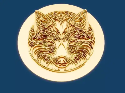 Fox Coaster Wall Decor 3D print model