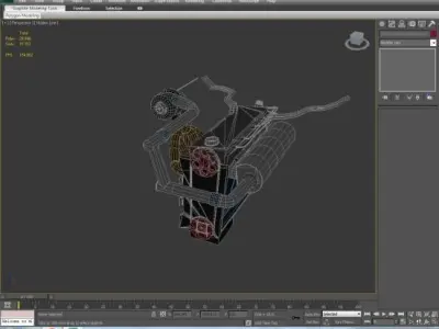 Turbo engine low polly Low-poly 3D model