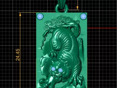 Pure Gold color square pandant 3D print model