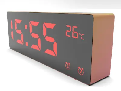 CLOCK PINKYELLOW RED Low-poly 3D model