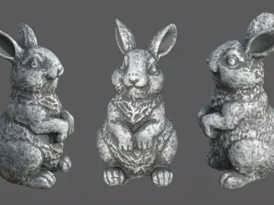 WHITE RABBIT Low-poly 3D model