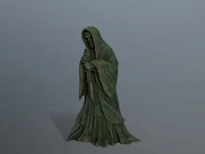 Dark statue Low-poly 3D model
