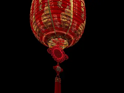 Chinese red lantern  3D model 30