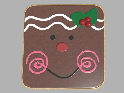 Smile Cookie Christmas Low-poly 3D model