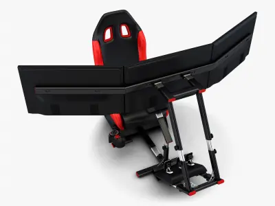 Racing Game Simulator Triple Display v 1 3D model