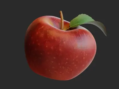 Red Apple Low-poly 3D model