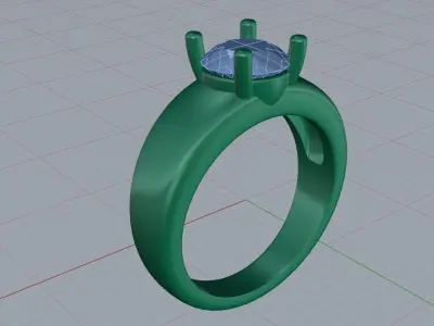  Solitaire Engagement Ring 08 3D print model