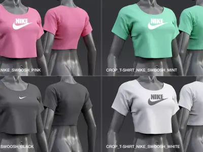 Nike Crop Top Short-Sleeve 3D model