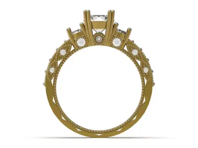 Bridal solitaire wedding STL 3DM 3D 3DS ring model sr0104 3D print model