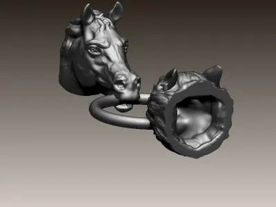 wolf and horse 3D model