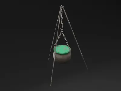 Hanged Cauldron Low-poly 3D model