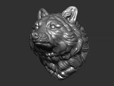 Raccoon head 3D print model