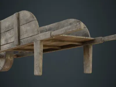 Wheelbarrow 3B Low-poly 3D model