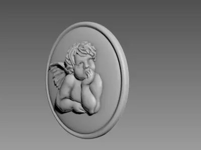 Angel bas-relief Free 3D model