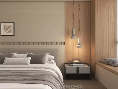 Modern Bedroom Scene 50 3D model