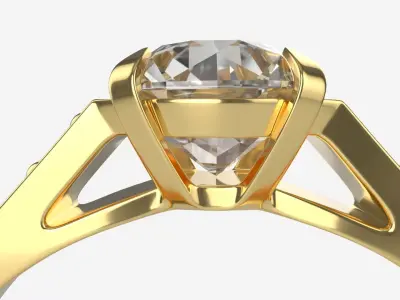 Gold Diamond Ring Jewelry 02 3D model