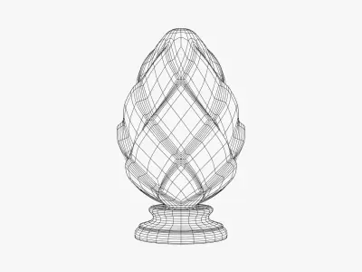 Wooden Diamond Finial - Staircase Finial Newel Post Cap 3D model