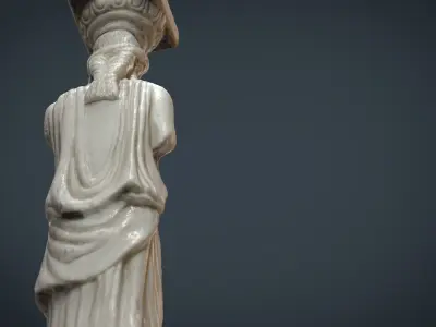 Caryatid Column Statue Low-poly 3D model