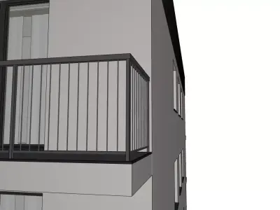 Modern Apartment Building 3D Model   Five Story Residential 3D model