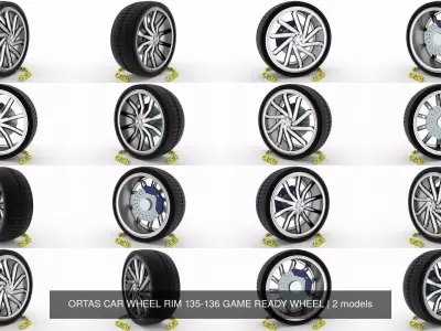 ORTAS CAR WHEEL RIM 135-136 GAME READY WHEEL 3D Model Pack