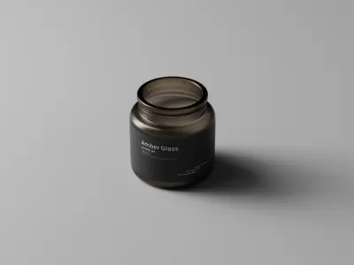 Amber Glass Candle Kit Low-poly 3D model