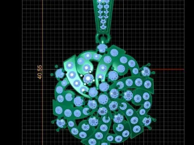 LUXURY RUSSIAN STYLE DIAMONT PENDANT 3PRINTABLEMODEL  3D print model