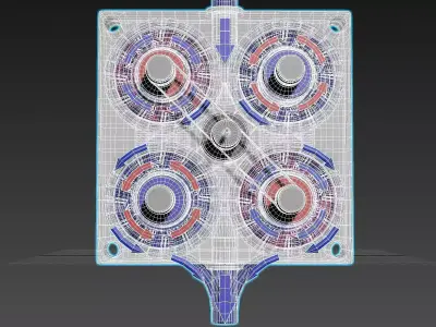 Quadro Tesla Turbine - Engine V1 - Concept 3D model