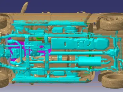 RAM 1500 Laramie Crew Cab 4x4 2013 Vehicle 3d scan model 3D model