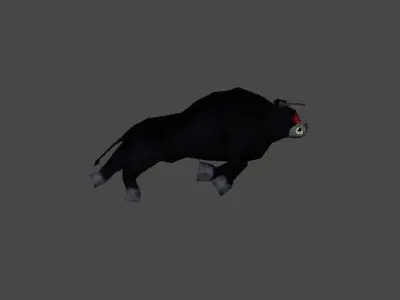 Animated Bull Low-poly 3D model purchase