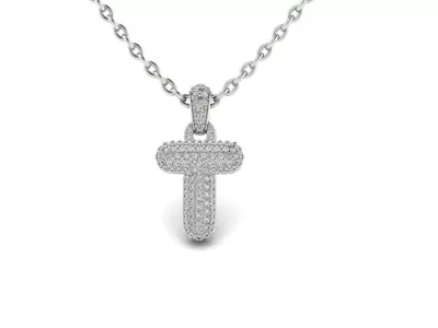 Alphabet Bubble T 3D print model