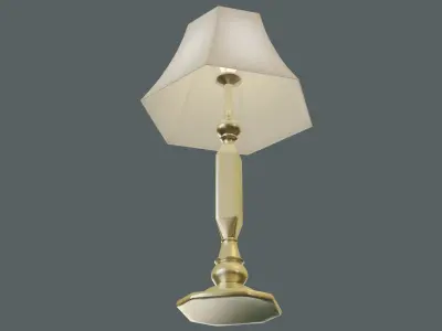 Vintage Brass Table Lamp Low-poly 3D model