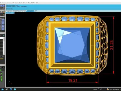Luxury Square Gemstone Ring for Men 4825 3D print model
