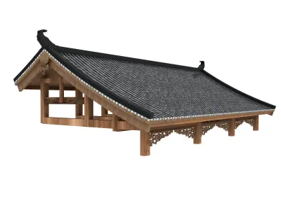 Chinese eaves Low-poly 3D model