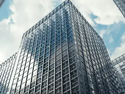 Realistic Building modern skyscraper in city 3D model