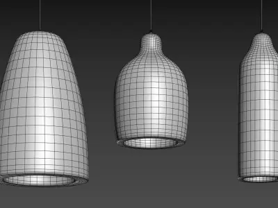 Japanese Style Wabi-sabi Pendant Light by DLSixYi 3D model