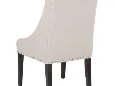 Morris Linen Solid Back Parsons Chair 3D model