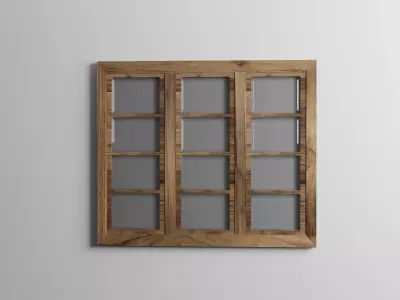 woodern window Low-poly 3D model