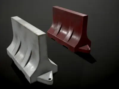 Old Plastic barrier  Free low-poly 3D model