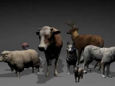 Animal Pack  Low-poly 3D model