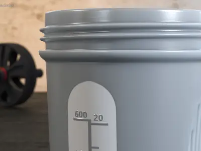 Protein Shaker Bottle Disassembled 3D model