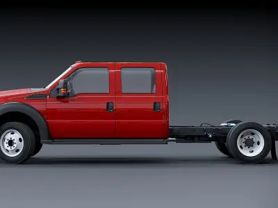 Crew cabin duty truck Low-poly 3D model