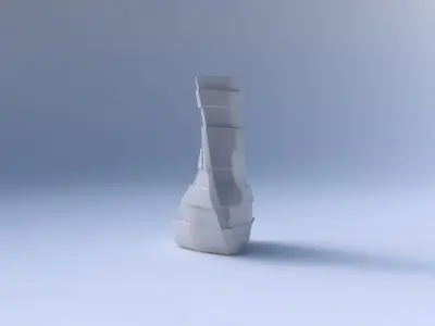Vase twist puffy triangle with sharp ribbons 3D print model