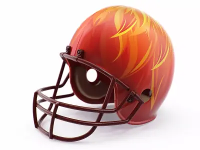 Football helmet flames 3D model