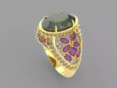  BRIDAL ENGAGEMENT RING 3D print model