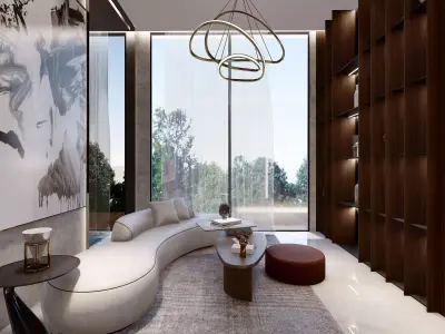 Modern bedroom with bathroom and walk in closet  3D model