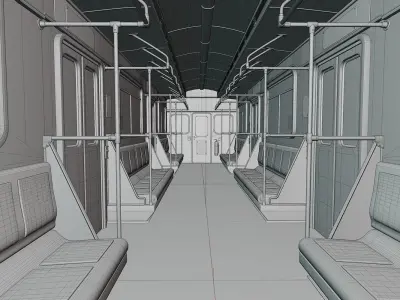 Subway Car Interior 3D model