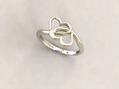 Heart ring 6 3D print model