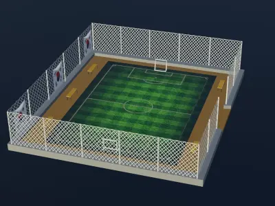 Soccer Stadium - South Korea Low-poly 3D model