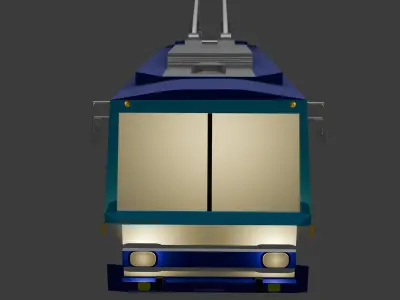 Lowpoly  Skoda14tr Low-poly 3D model